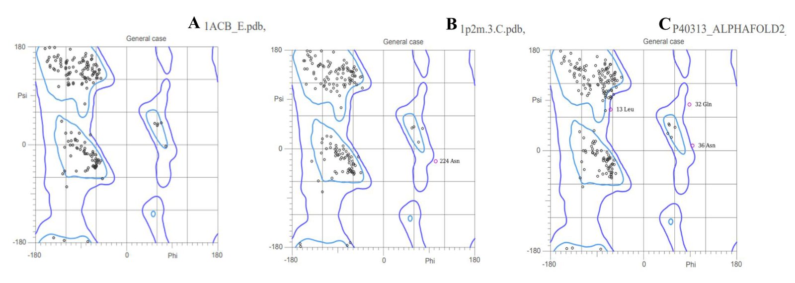 MolProbity Ramachandran plots for the three models